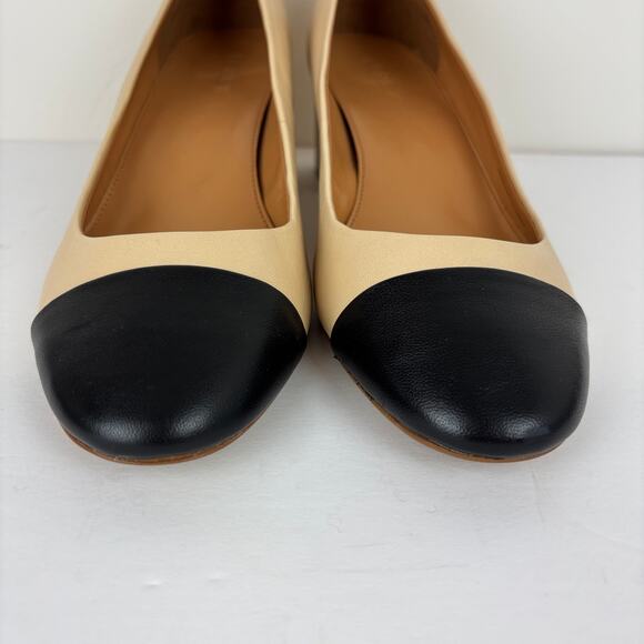 J. Crew Factory Bryn cap toe leather block heels 9.5 Old Money Preppy J6887 - Picture 3 of 10